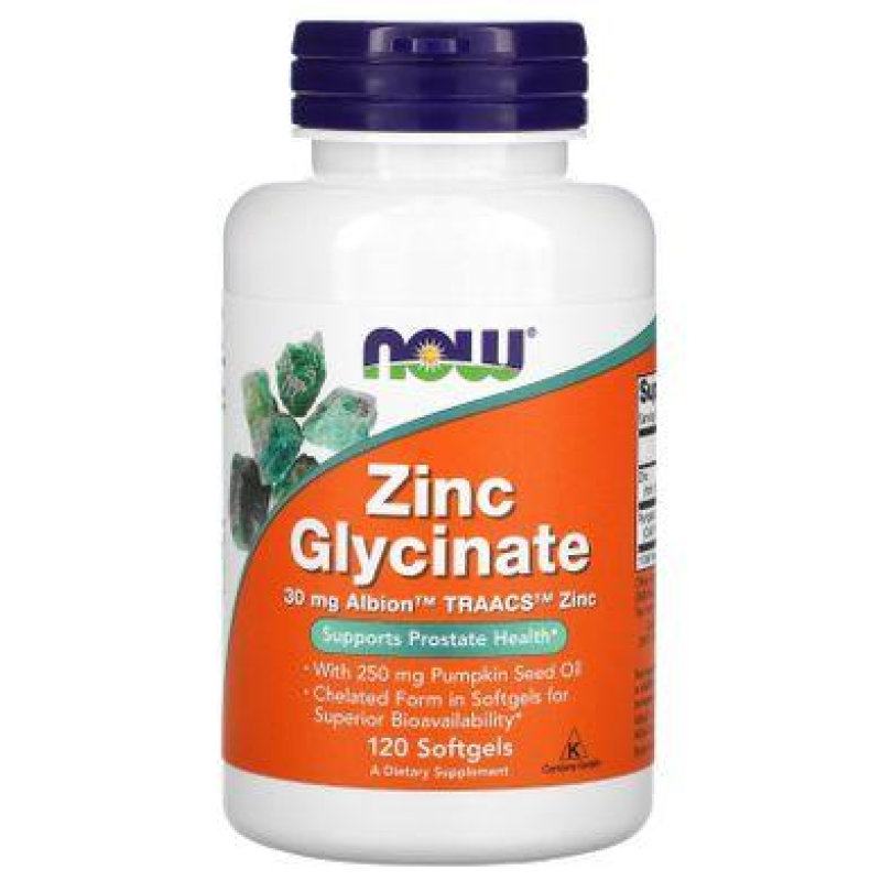 Now Foods, глицинат цинку, 120 капсул
