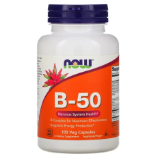 Вітаміни групи В-50,NOW Foods, 100 вегетаріанських капсул