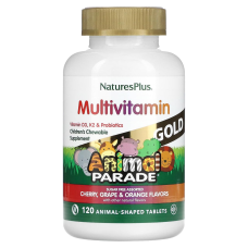 Мультивітаміни для дітей NaturesPlus Animal Parade Gold з активними формами вітамінів 120 жувальних таблеток