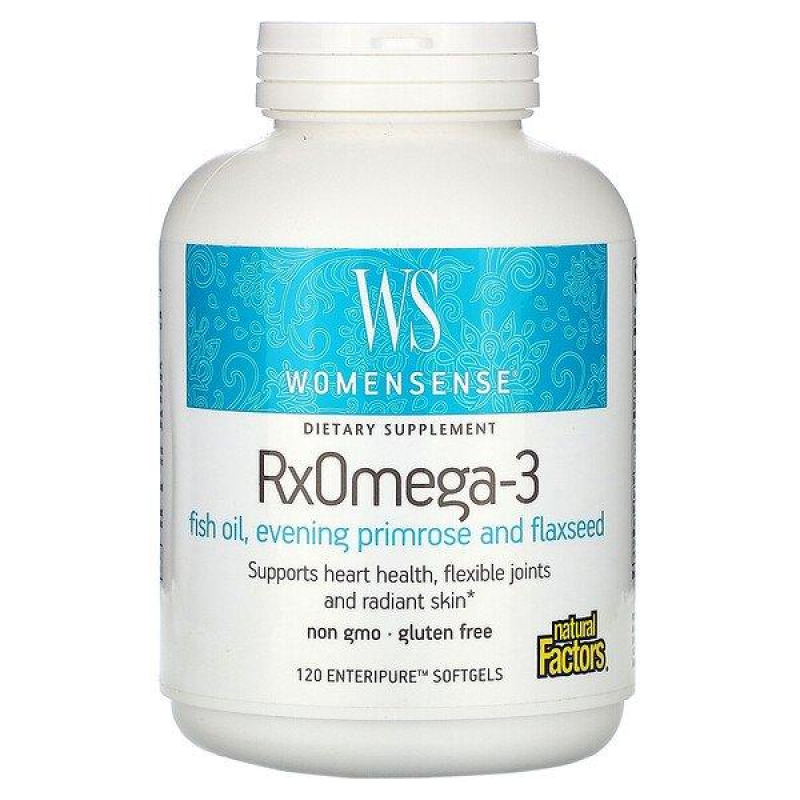 Natural Factors, WomenSense, RxOmega-3, 120 м“яких таблеток Enteripure