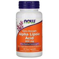 NOW Foods, альфа-ліпоєва кислота, підвищена сила дії, 600 мг, 60 рослинних капсул