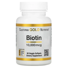California Gold Nutrition, біотин, 10 000 мкг, 90 вегетаріанських капсул