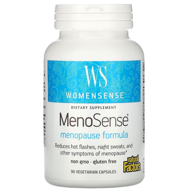 Natural Factors, WomenSense, MenoSense, формула для вживання в період менопаузи, 90 капсул