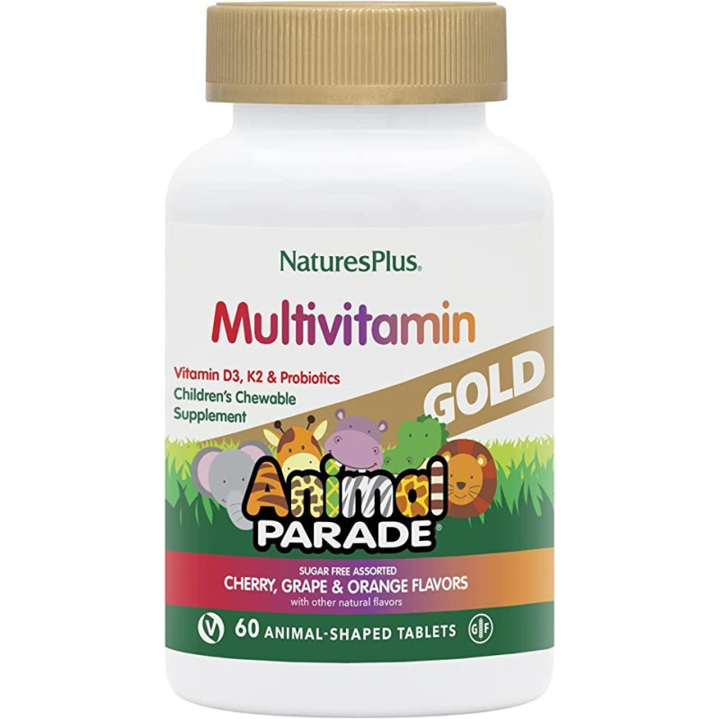 NaturesPlus, Source of Life, Animal Parade Gold, жувальні мультивітаміни з мікроелементами для дітей 60 таб