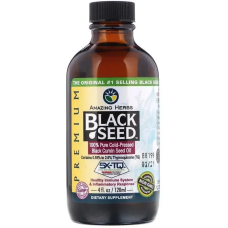 Amazing Herbs, Black Seed, на 100% чиста олія холодного пресування з насіння чорного кмину, 120 мл