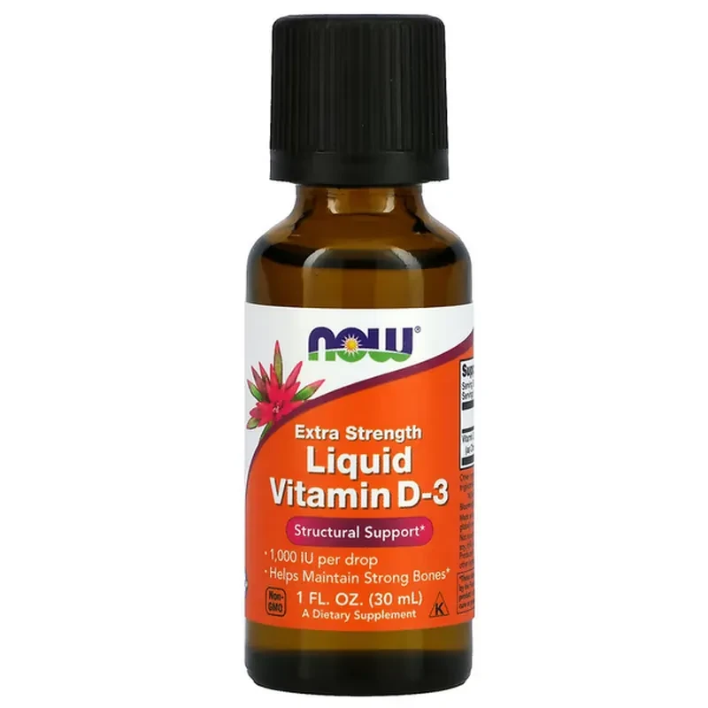 NOW Foods, рідкий вітамін D-3 з підвищеною силою дії, 1000 МО, 30 мл (1 рідк. унція)