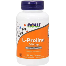 NOW Foods, L-пролін, 500 мг, 120 рослинних капсул