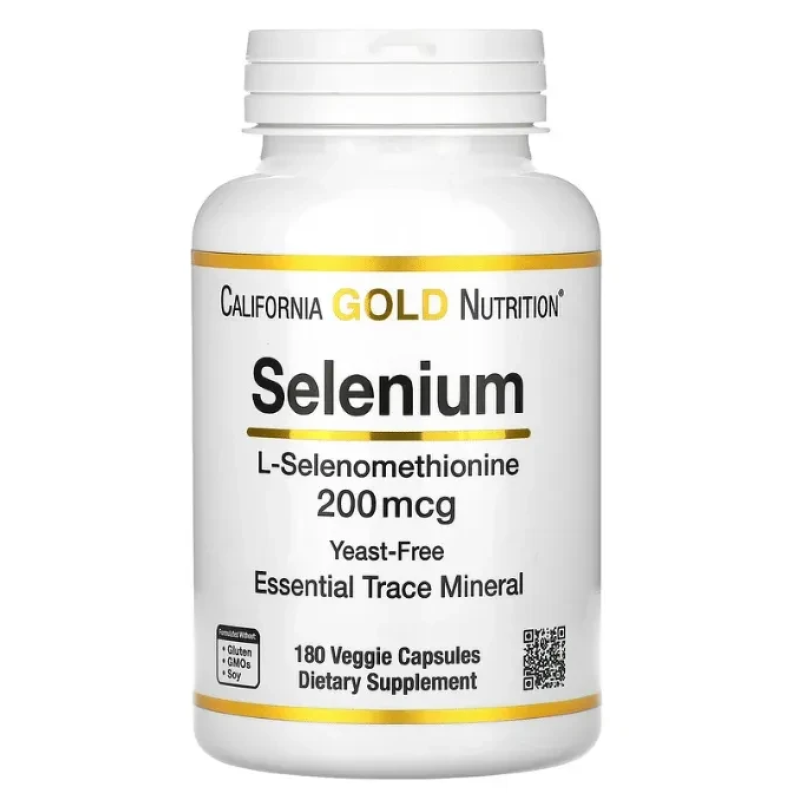 California Gold Nutrition, селен, бездріжджовий, 200 мкг, 180 вегетаріанських капсул
