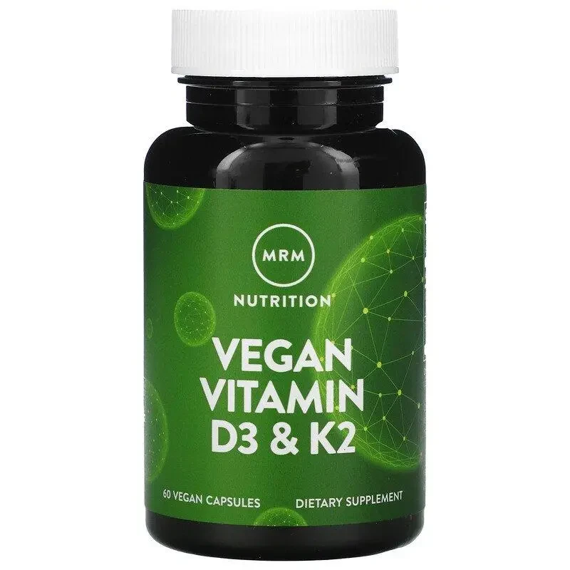 MRM Nutrition, веганські вітаміни D3 і K2, 62,5 мкг (2500 МО), 60 веганських капсул