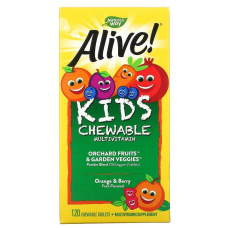 Вітаміни для дітей Alive! зі смаком апельсина і ягід, Multi-Vitamin, Nature“s Way, 120 жувальних таблеток
