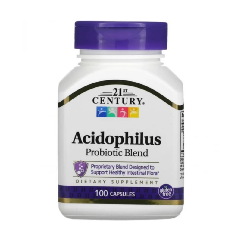 21st Century, суміш ацидофільних пробіотиків, 100 капсул
