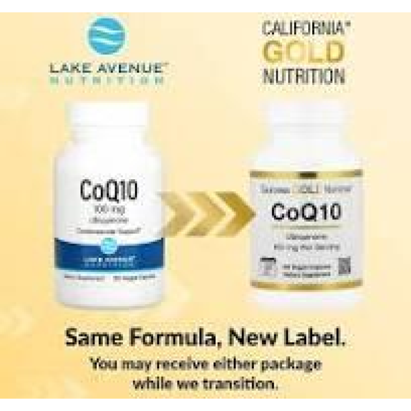 California Gold Nutrition, коензим Q10, убіхінон класу USP, 100 мг, 120 рослинних капсул