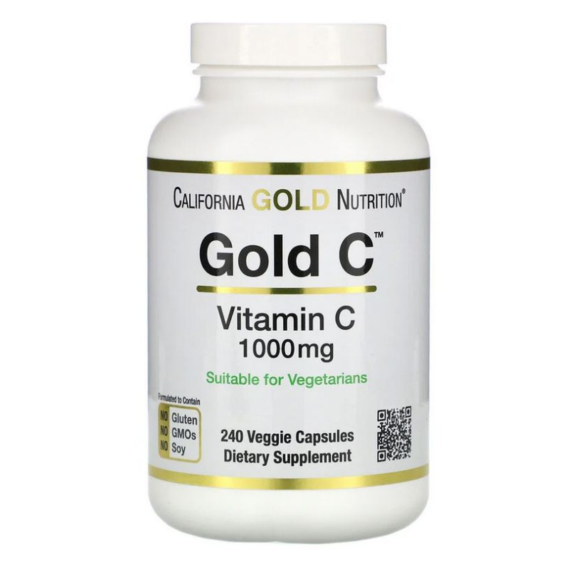 California Gold Nutrition, Gold C, вітамін C, 1000 мг, 240 рослинних капсул