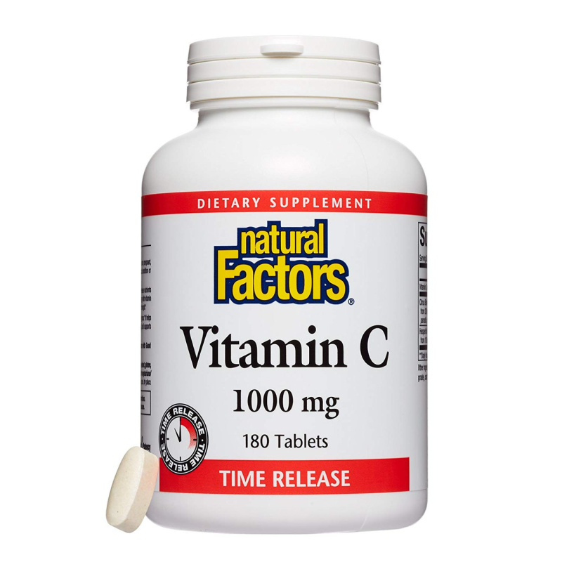 Natural Factors, Вітамін C, з повільним вивільненням, 1000 мг, 180 таблеток