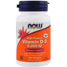 Now Foods, Високоактивний вітамін D-3, 5000 МО, 240 м“яких таблеток